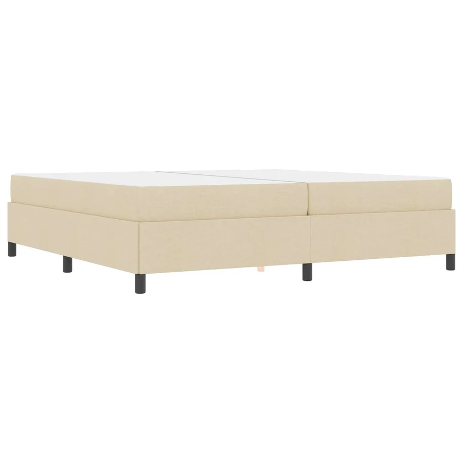 Lit à ressorts avec matelas Crème 200 x 200 cm tissu - 7