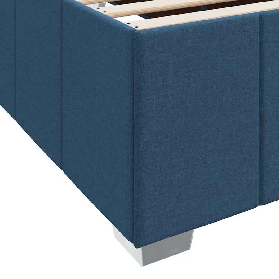 Cadre de lit avec matelas Bleu 120 x 200 cm tissu - 10