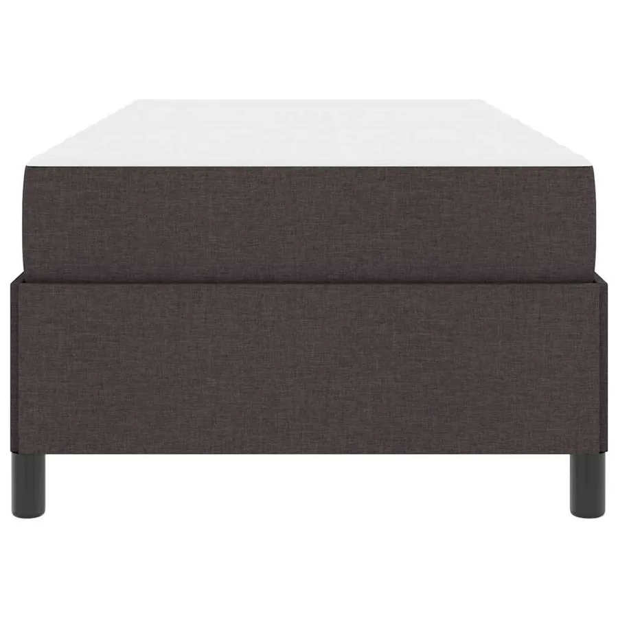 Lit à ressorts avec matelas Marron foncé 90 x 190 cm tissu - 7