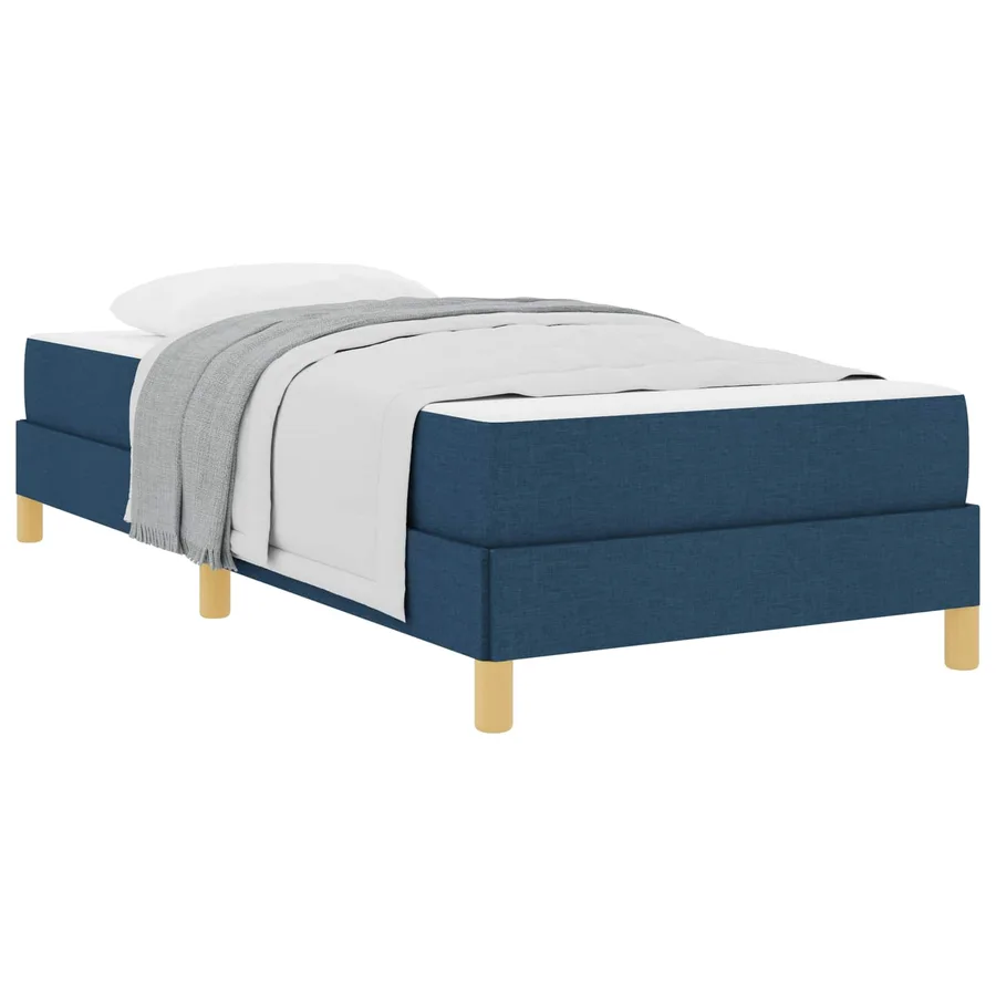 Lit à ressorts avec matelas Bleu 100 x 200 cm tissu - 2