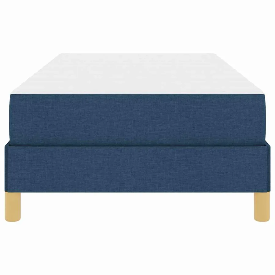 Lit à ressorts avec matelas Bleu 100 x 200 cm tissu - 7