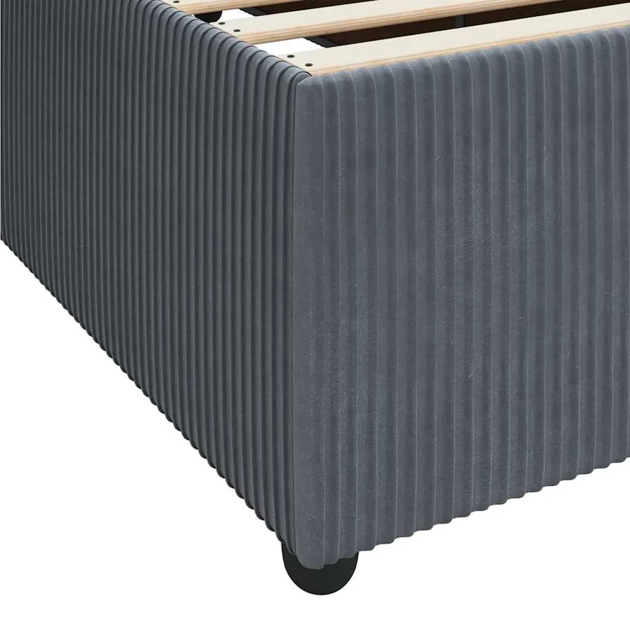 Cadre de lit avec matelas Gris foncé 90 x 190 cm tissu - 10