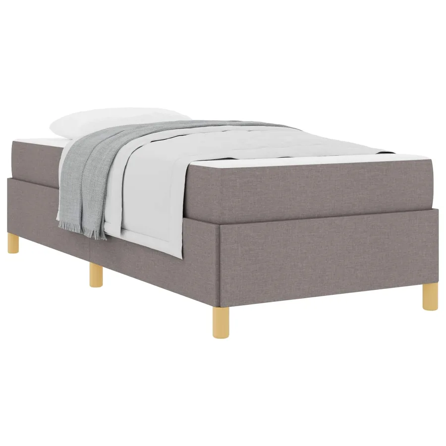 Cadre de lit avec matelas Taupe 100 x 200 cm tissu - 2