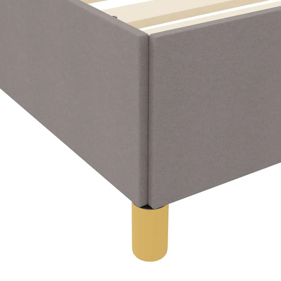 Cadre de lit avec matelas Taupe 100 x 200 cm tissu - 8