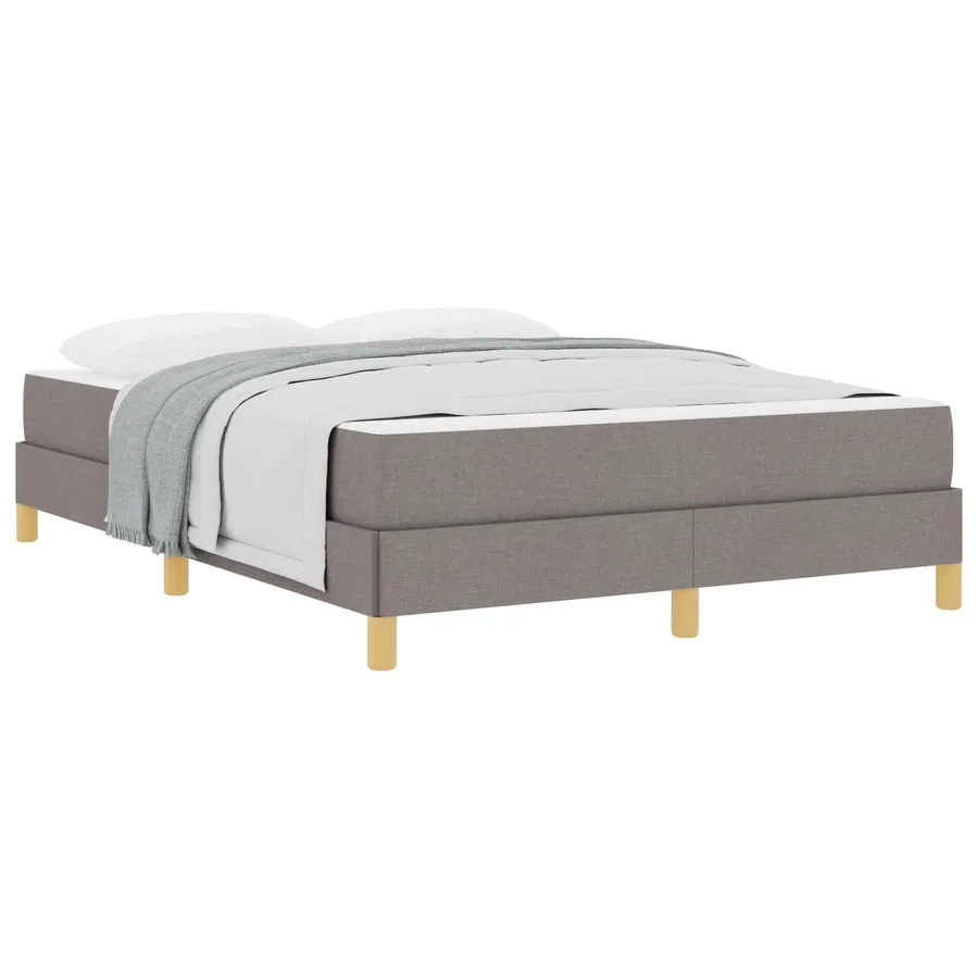 Lit à ressorts avec matelas Taupe 140 x 200 cm tissu - 2