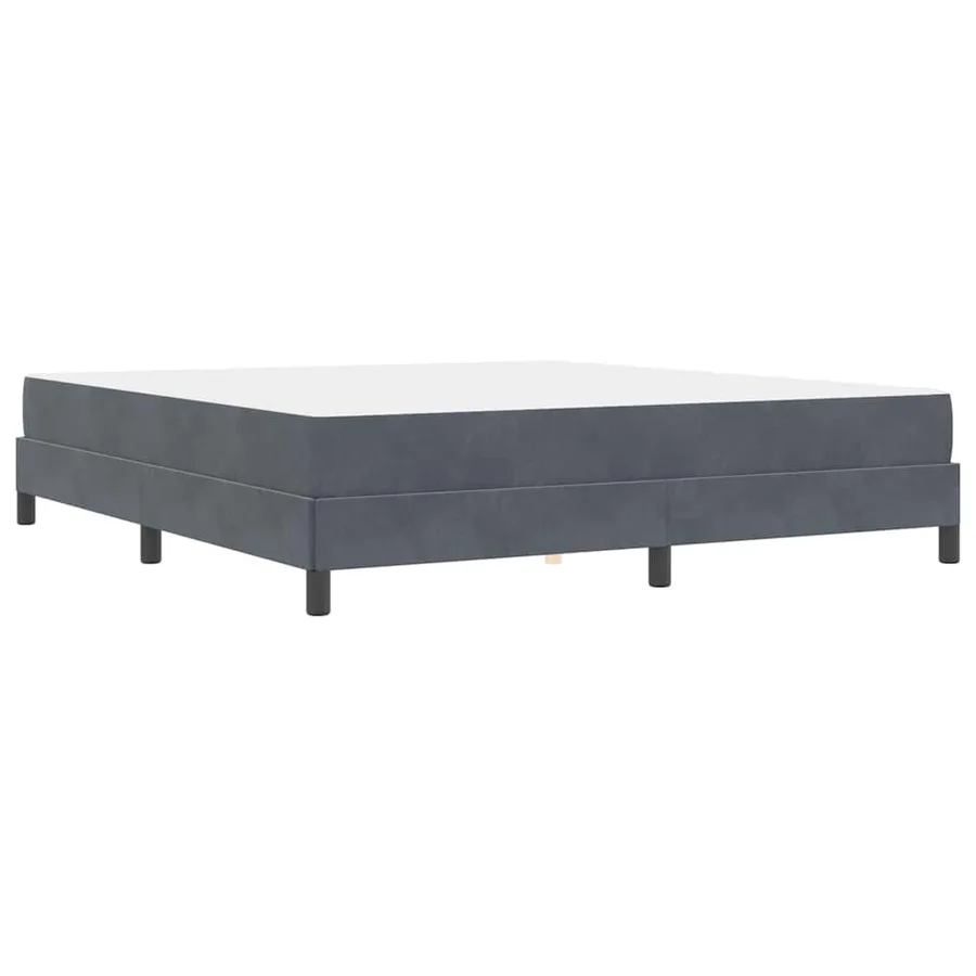 Lit à ressorts avec matelas Gris foncé 180 x 220 cm tissu - 7