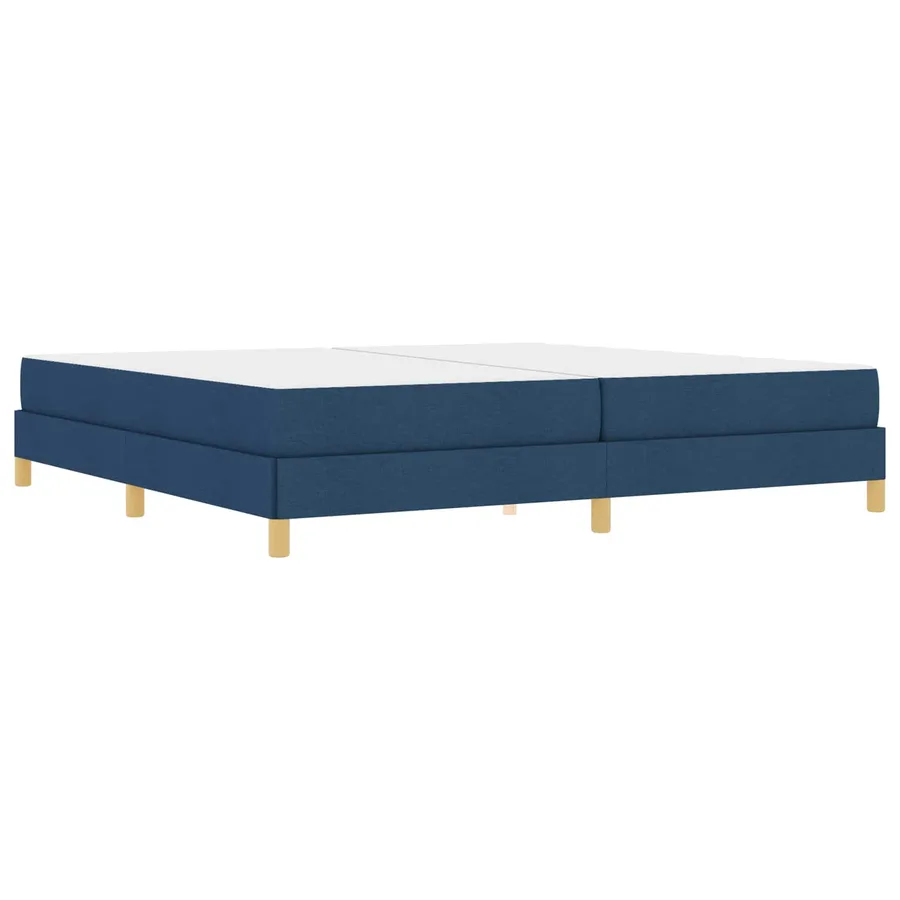 Lit à ressorts avec matelas Bleu 200 x 200 cm tissu - 2