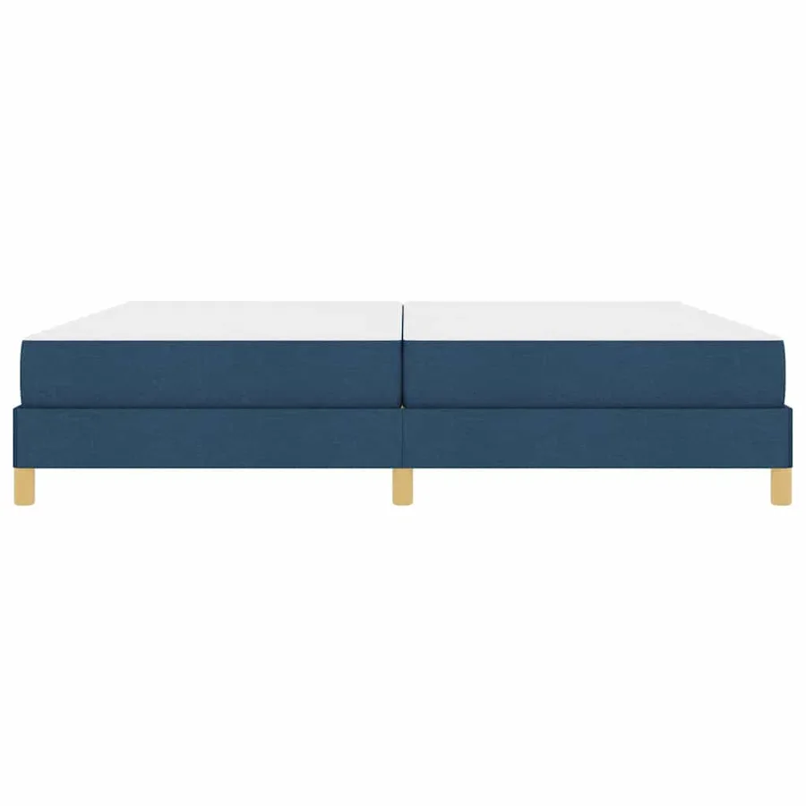 Lit à ressorts avec matelas Bleu 200 x 200 cm tissu - 5