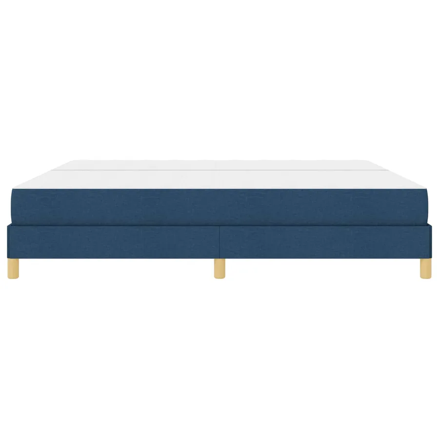 Lit à ressorts avec matelas Bleu 200 x 200 cm tissu - 6