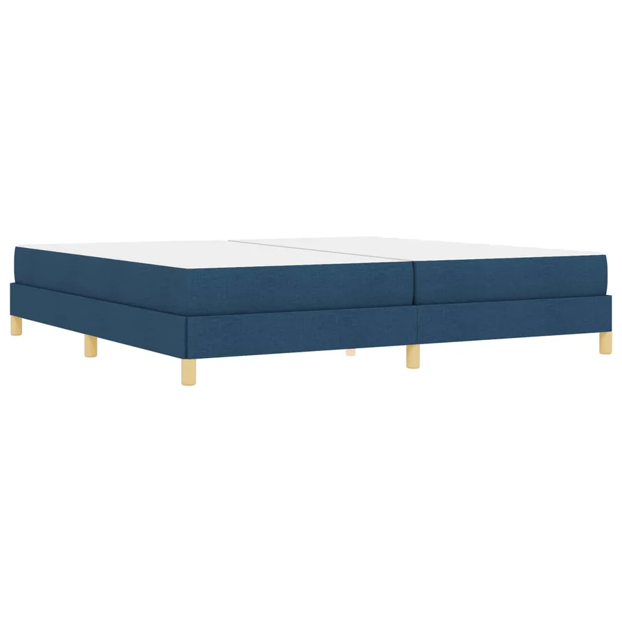 Lit à ressorts avec matelas Bleu 200 x 200 cm tissu - 7