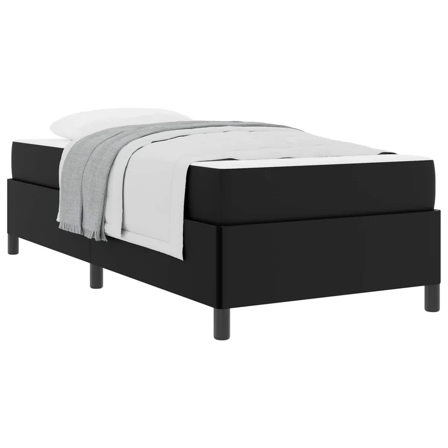 Cadre de lit avec matelas Noir 80 x 200 cm tissu - 2