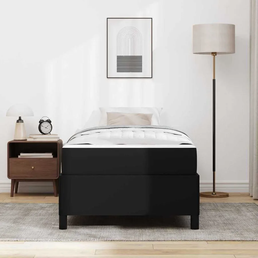 Cadre de lit avec matelas Noir 80 x 200 cm tissu - 3