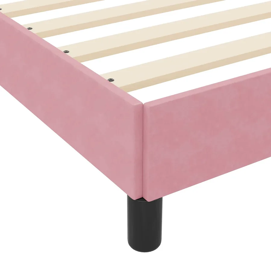 Lit à ressorts avec matelas Rose 80 x 200 cm tissu - 8