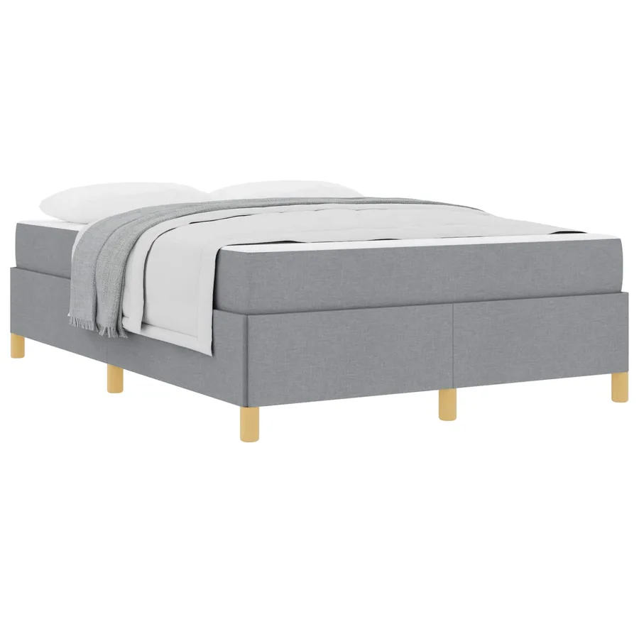 Cadre de lit avec matelas Gris clair 140 x 200 cm tissu - 2