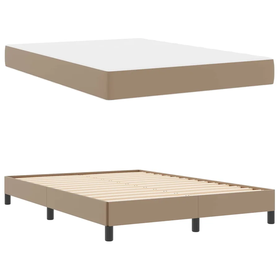 Cadre de lit avec matelas Cappuccino 140 x 190 cm tissu - 5