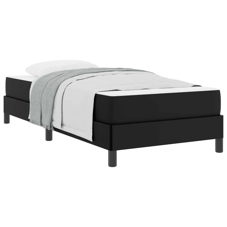 Cadre de lit avec matelas Noir 100 x 200 cm tissu - 2