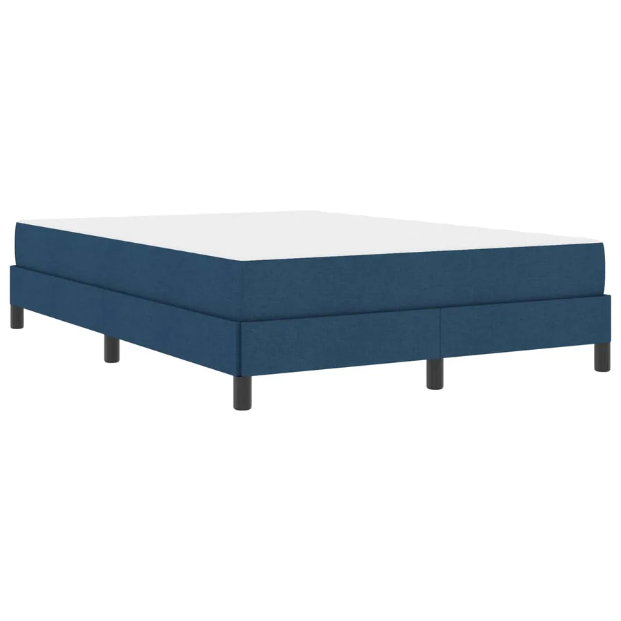 Lit à ressorts avec matelas Bleu 140 x 200 cm tissu - 4