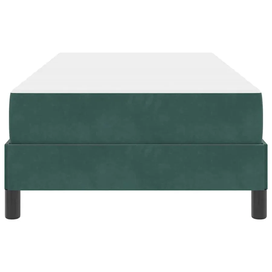 Lit à ressorts avec matelas Vert foncé 100 x 220 cm tissu - 5