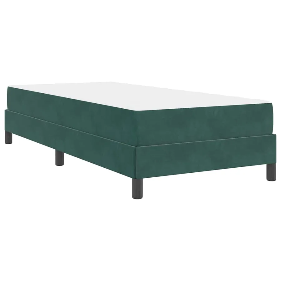 Lit à ressorts avec matelas Vert foncé 100 x 220 cm tissu - 7