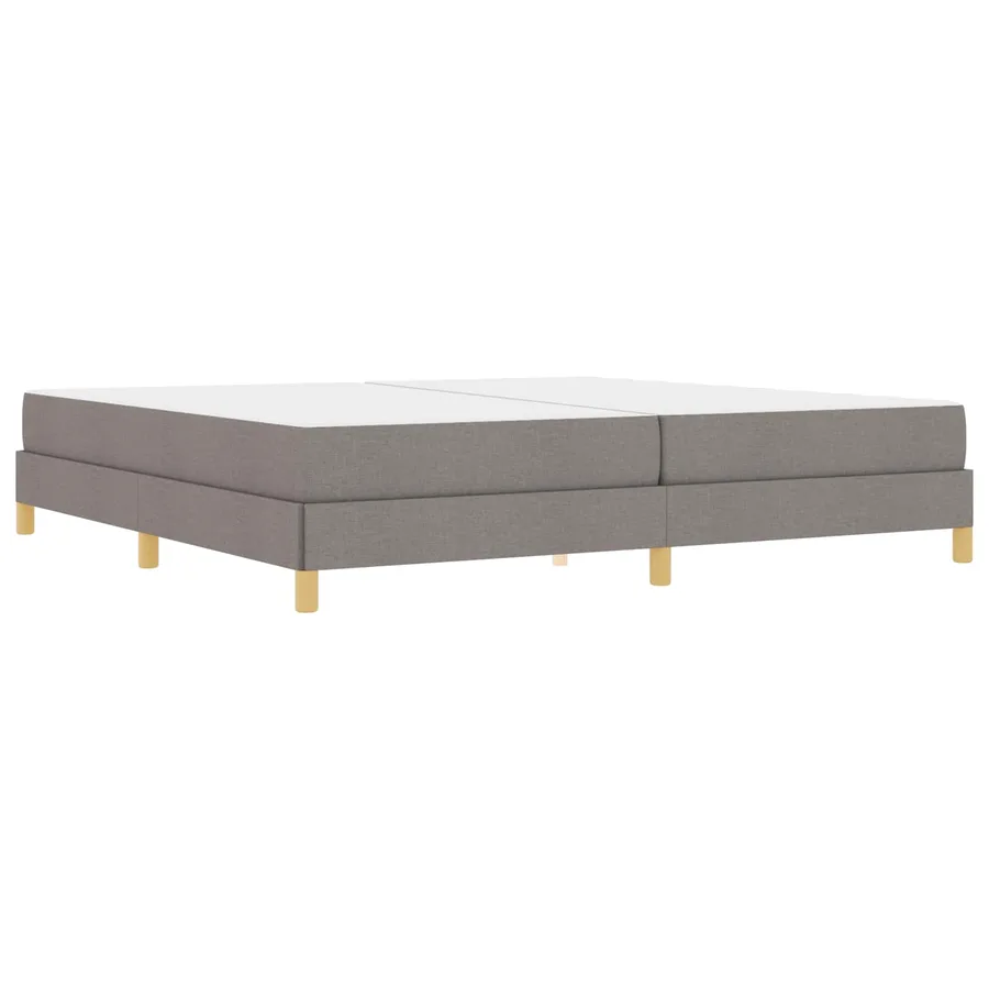 Lit à ressorts avec matelas Taupe 200 x 200 cm tissu - 2