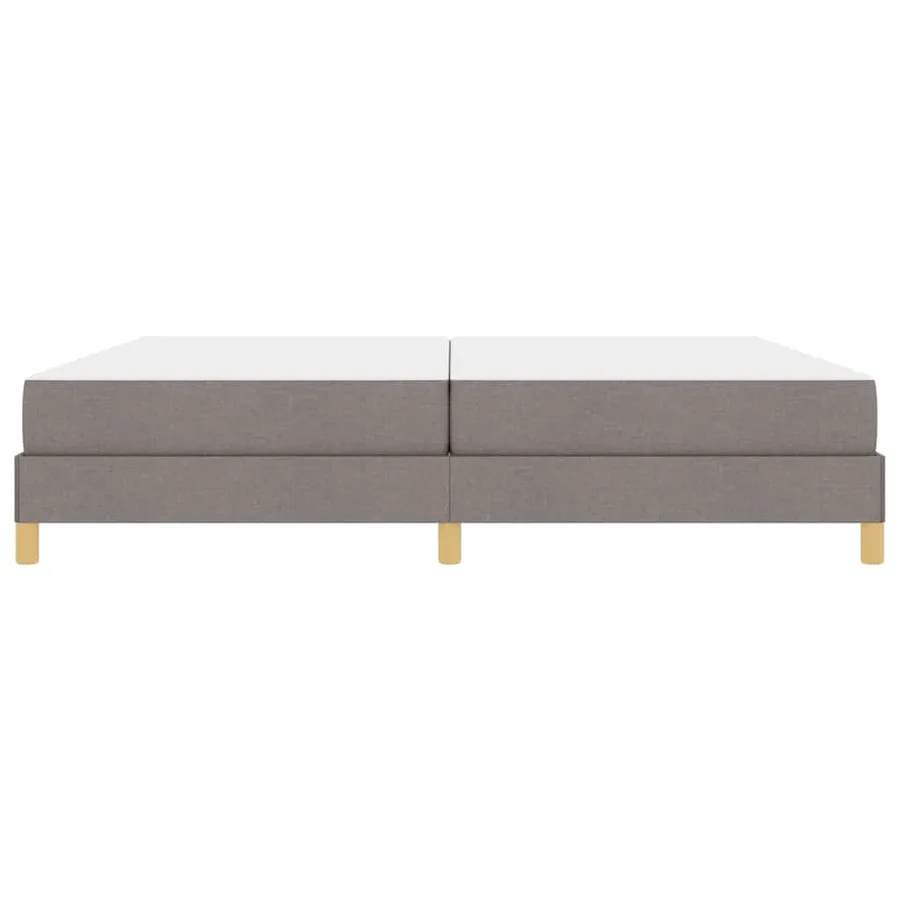 Lit à ressorts avec matelas Taupe 200 x 200 cm tissu - 5