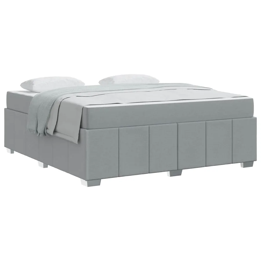 Cadre de lit avec matelas Gris clair 180 x 200 cm tissu - 2