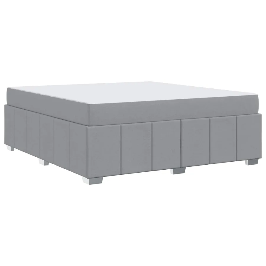 Cadre de lit avec matelas Gris clair 180 x 200 cm tissu - 4