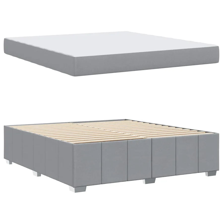 Cadre de lit avec matelas Gris clair 180 x 200 cm tissu - 5