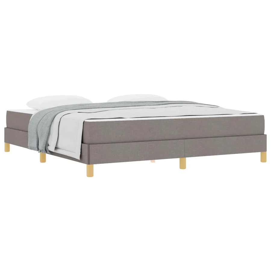 Lit à ressorts avec matelas Taupe 180 x 200 cm tissu - 2