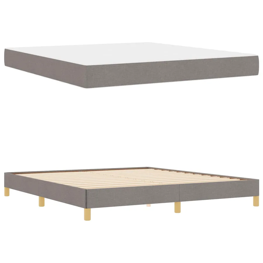 Lit à ressorts avec matelas Taupe 180 x 200 cm tissu - 5