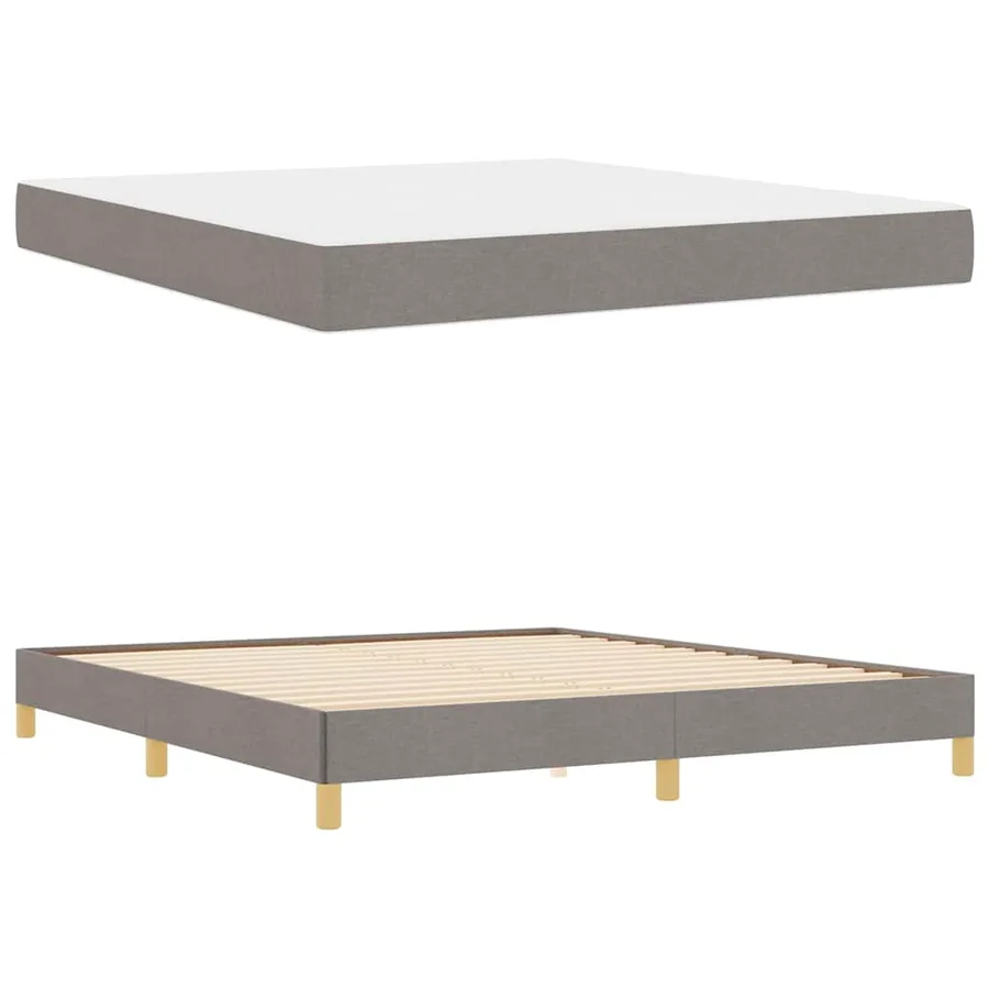 Lit à ressorts avec matelas Taupe 180 x 200 cm tissu - 6