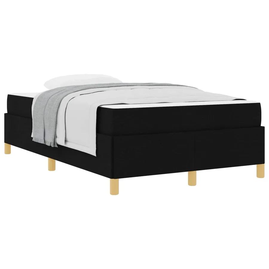 Cadre de lit avec matelas Noir 120 x 200 cm tissu - 2