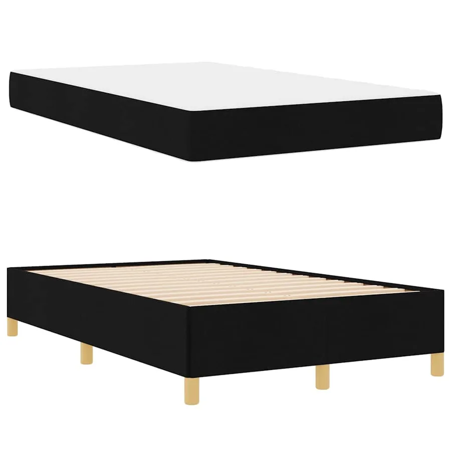 Cadre de lit avec matelas Noir 120 x 200 cm tissu - 6