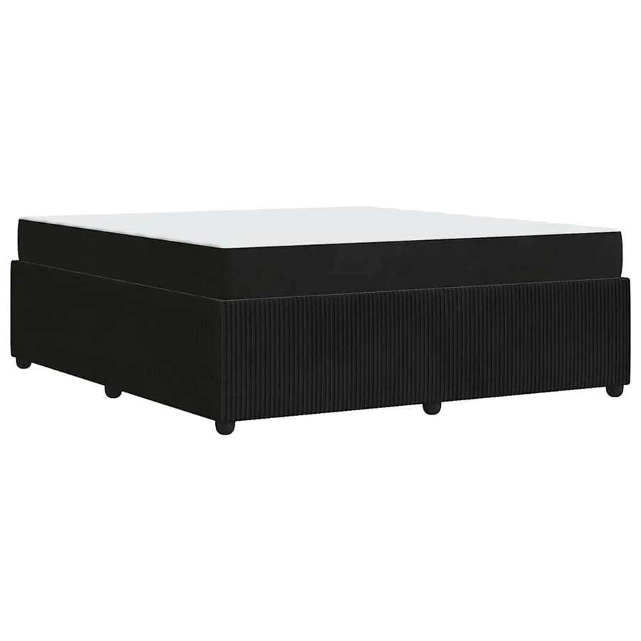 Cadre de lit avec matelas Noir 180 x 200 cm tissu - 7