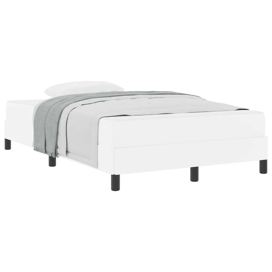 Cadre de lit avec matelas Blanc pur 120 x 200 cm tissu - 2