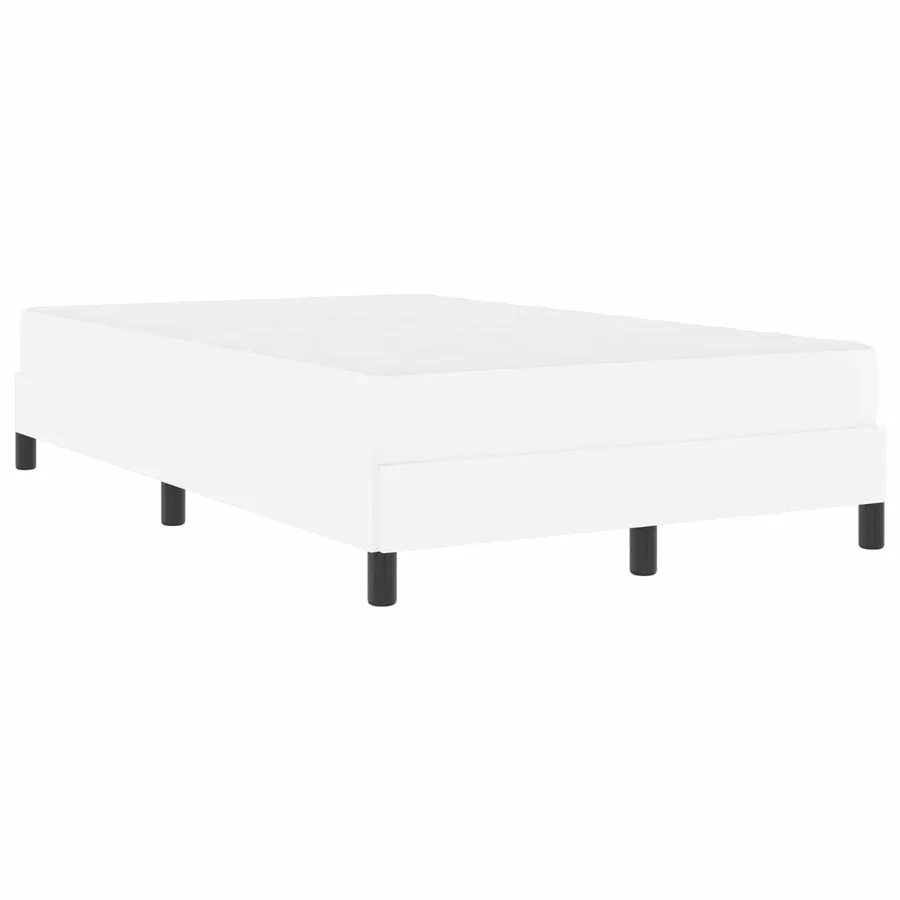 Cadre de lit avec matelas Blanc pur 120 x 200 cm tissu - 4