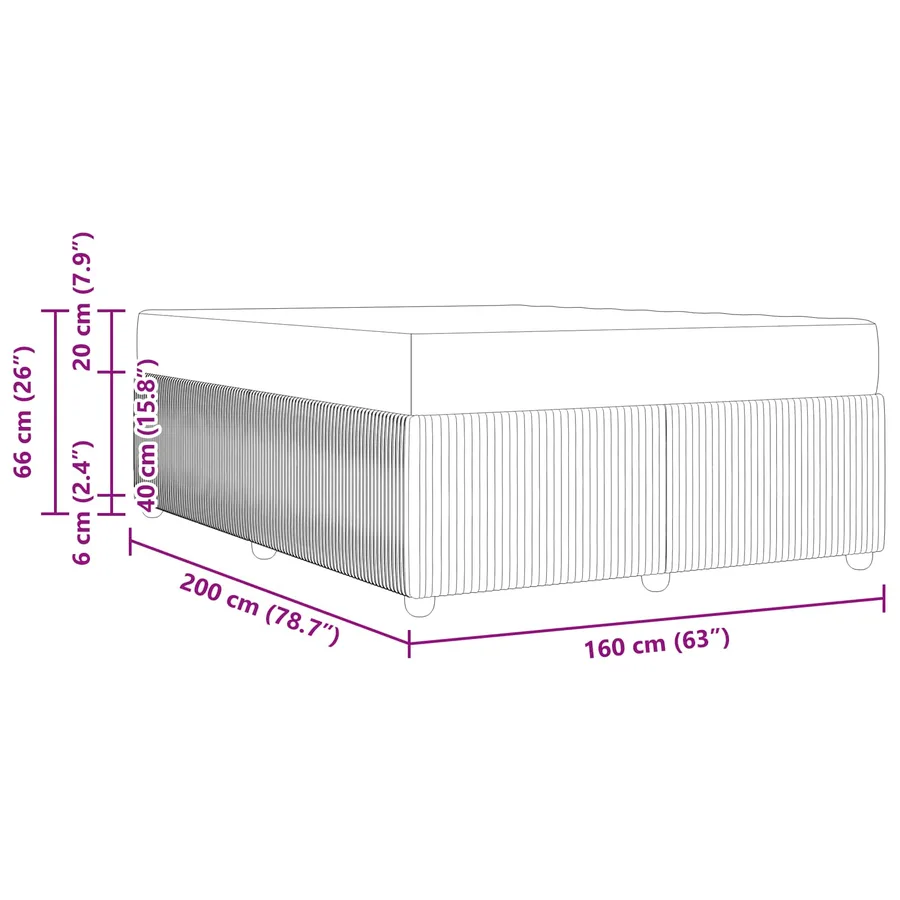 Cadre de lit avec matelas Gris clair 160 x 200 cm tissu - 12