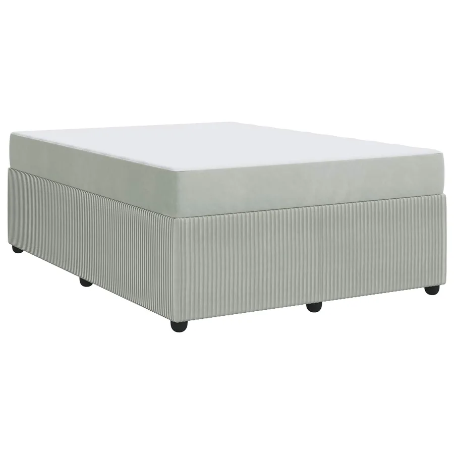 Cadre de lit avec matelas Gris clair 160 x 200 cm tissu - 2