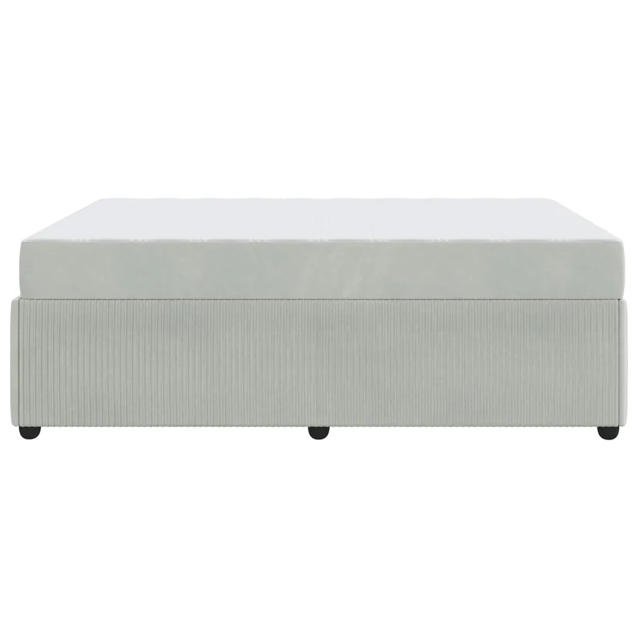 Cadre de lit avec matelas Gris clair 160 x 200 cm tissu - 7