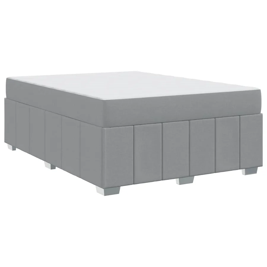 Cadre de lit avec matelas Gris clair 160 x 200 cm tissu - 4