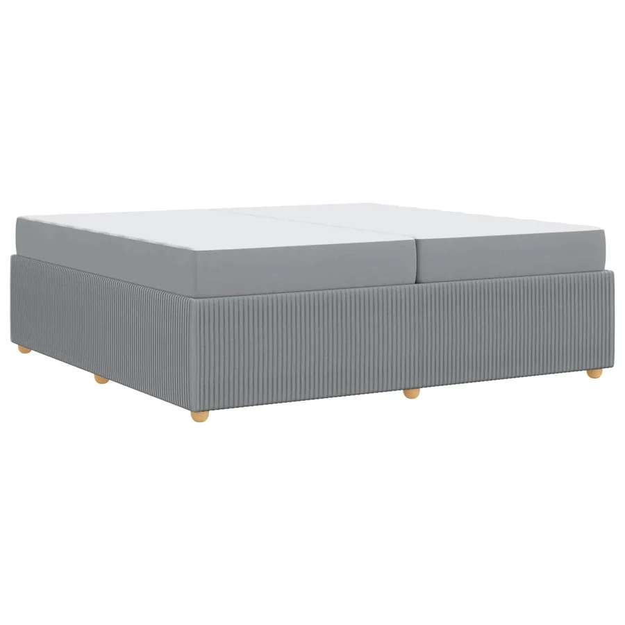Cadre de lit avec matelas Gris clair 200 x 200 cm tissu - 2