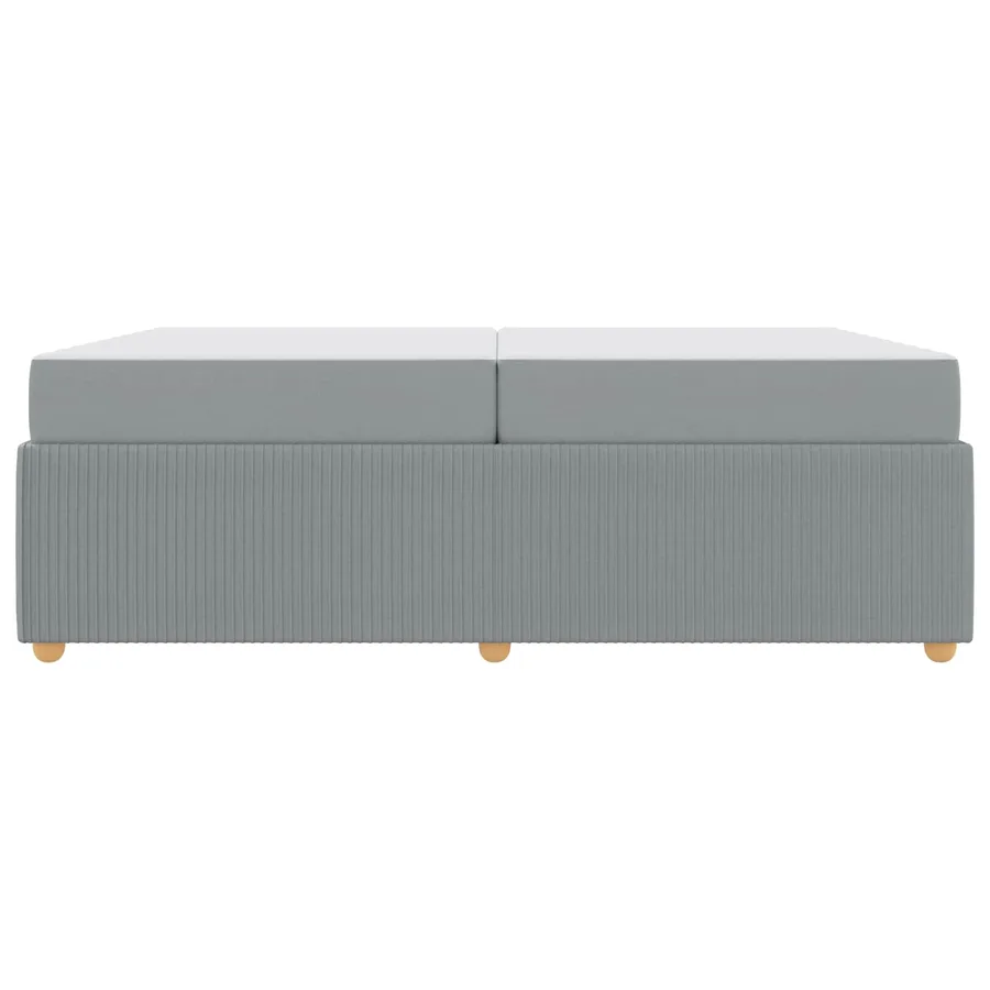 Cadre de lit avec matelas Gris clair 200 x 200 cm tissu - 6