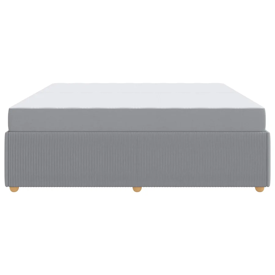 Cadre de lit avec matelas Gris clair 200 x 200 cm tissu - 7