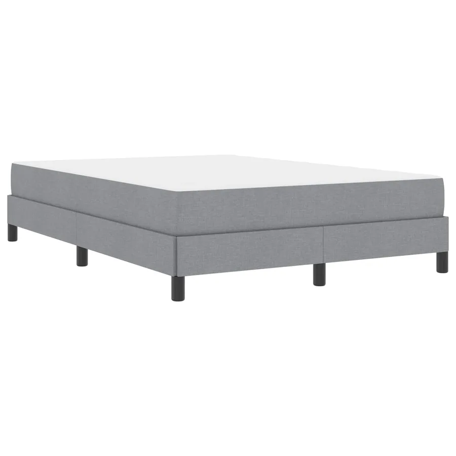 Lit à ressorts avec matelas Gris clair 140 x 190 cm tissu - 4
