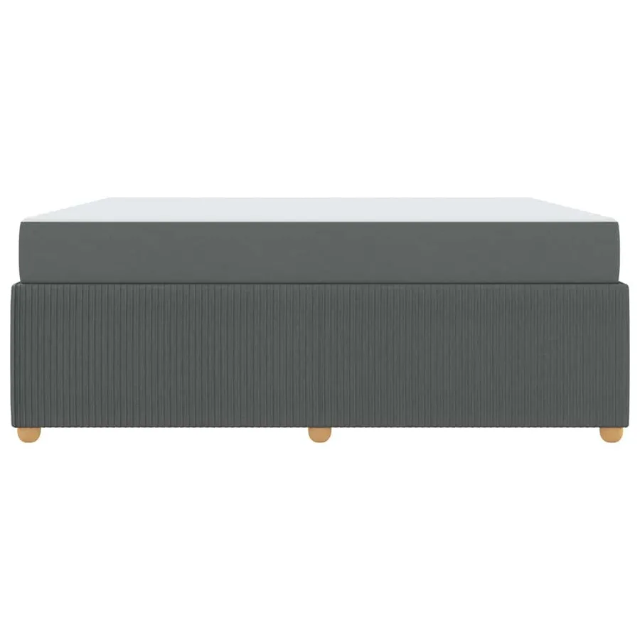 Cadre de lit avec matelas Gris foncé 180 x 200 cm tissu - 5