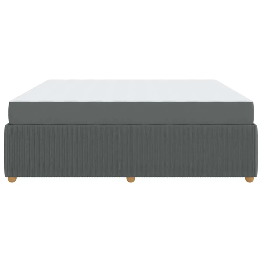 Cadre de lit avec matelas Gris foncé 180 x 200 cm tissu - 6