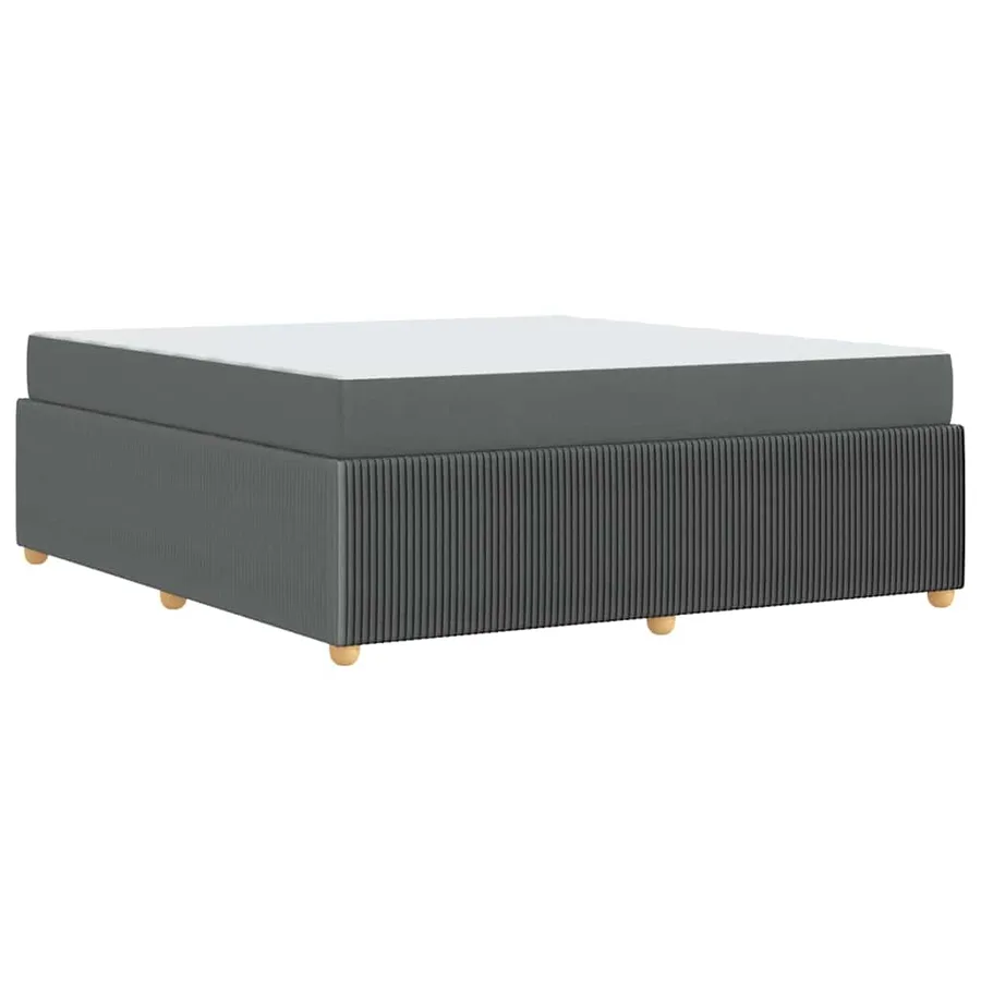 Cadre de lit avec matelas Gris foncé 180 x 200 cm tissu - 7