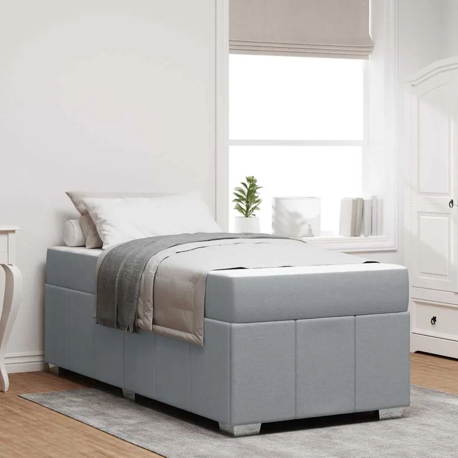 Cadre de lit Gris clair 90 x 190 cm tissu