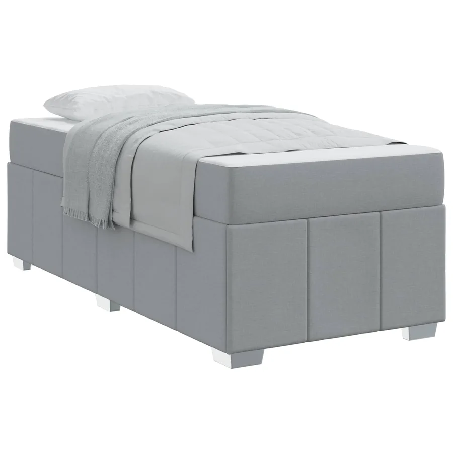 Cadre de lit Gris clair 90 x 190 cm tissu - 2