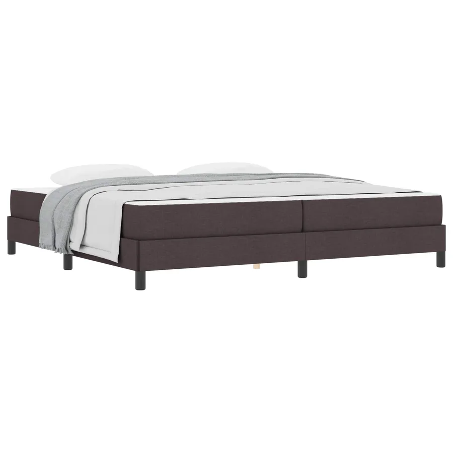 Lit à ressorts avec matelas Marron foncé 200 x 200 cm tissu - 2